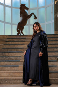Dual Aura Abaya – Black & Navy