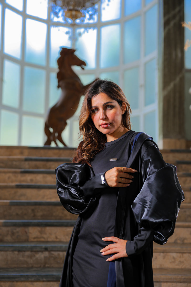 Dual Aura Abaya – Black & Navy