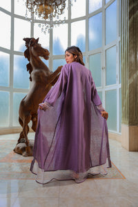 عباية اللؤلؤ المحجبة – لون موف ترابي