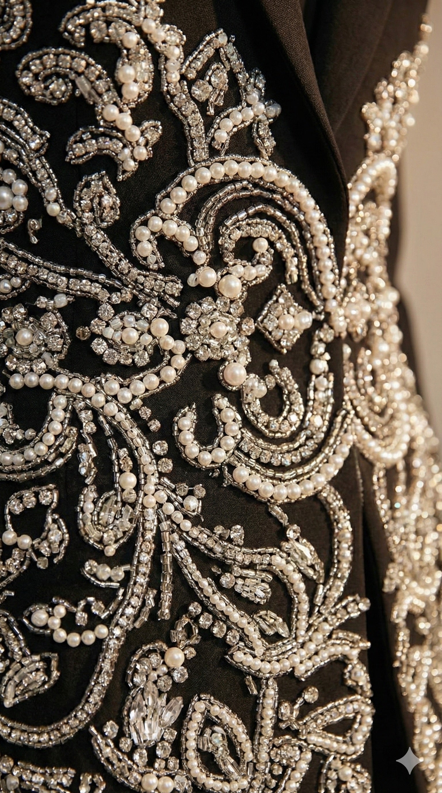 Image of Embroidered Black Evening Suit