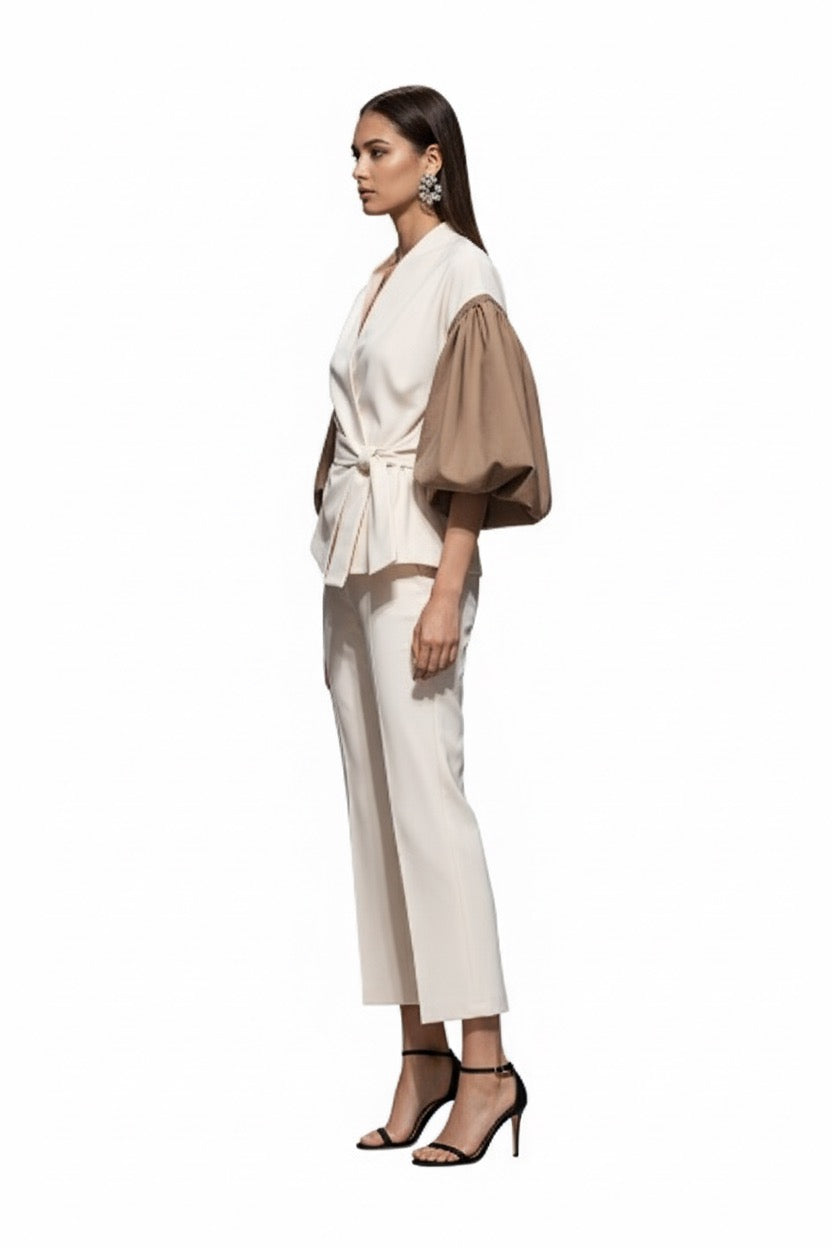 Image of بنطلون عاجي مصمم خصيصاً – كريمي ناعم