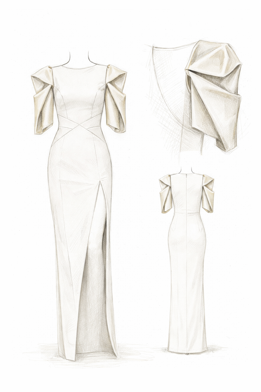 Image of ثوب دقيق بلون عاجي - كريمي ناعم