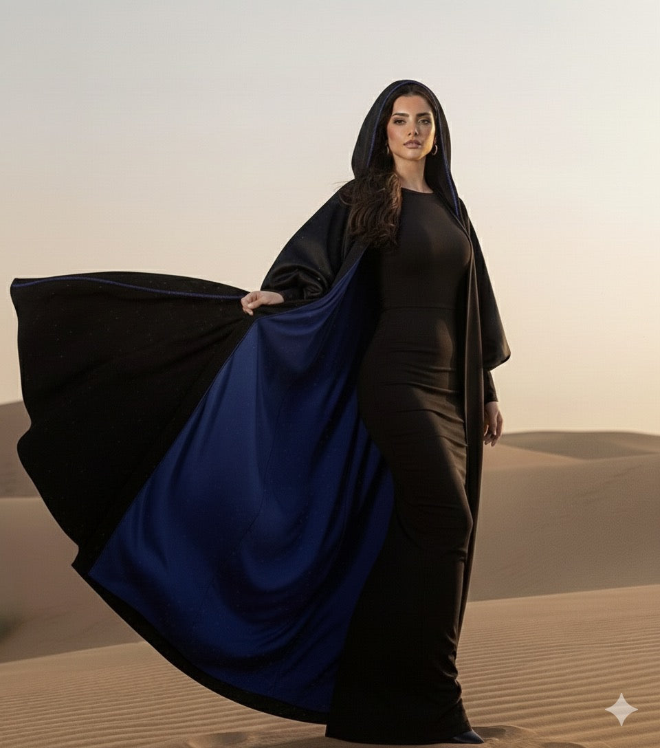 Image of Dual Aura Abaya – Black & Navy