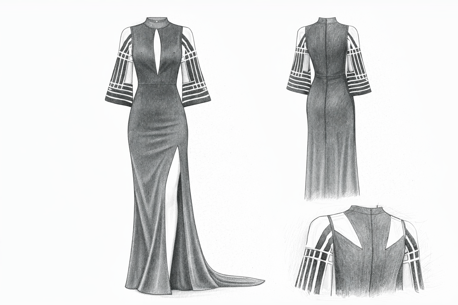 Image of Architect Line Gown – Black