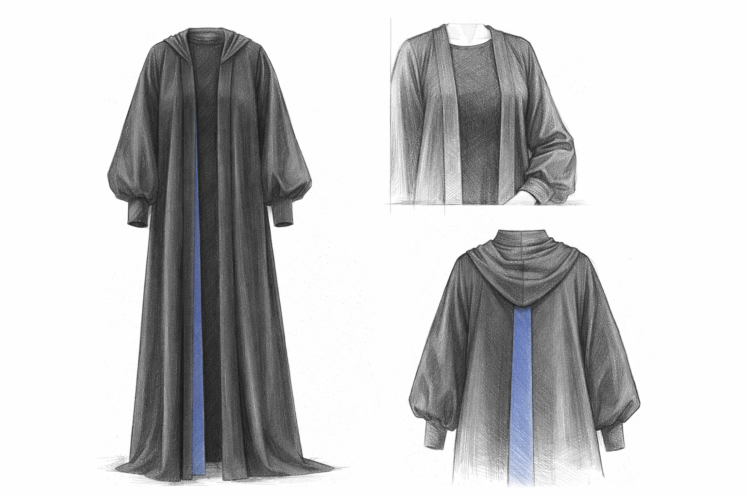 Image of Dual Aura Abaya – Black & Navy